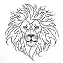 lion with dandelion fluff mane tattoo design idea