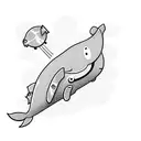 flying whale tattoo design idea