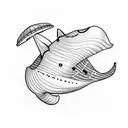 flying whale tattoo design idea