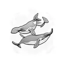 flying whale tattoo design idea