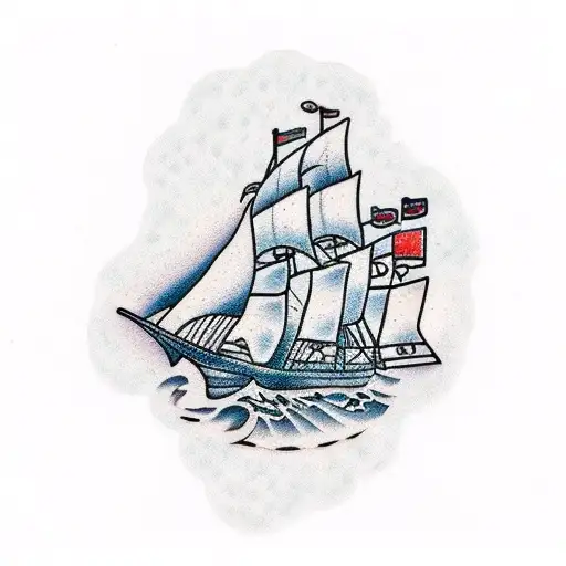 old ship  tattoo design idea