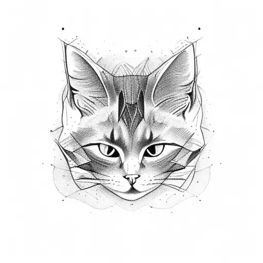 3 headed cat tattoo design idea