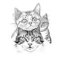 3 headed cat tattoo design idea