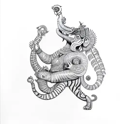 Quetzalcoatl, Ganesha, Thailand Tigers, Quetzal and eagle tattoo design idea