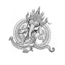Mix with Quetzalcoatl, Ganesha, Thailand Tigers, Quetzal and eagle tattoo design idea