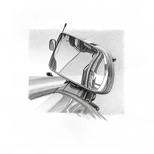 rear view mirror  tattoo design idea