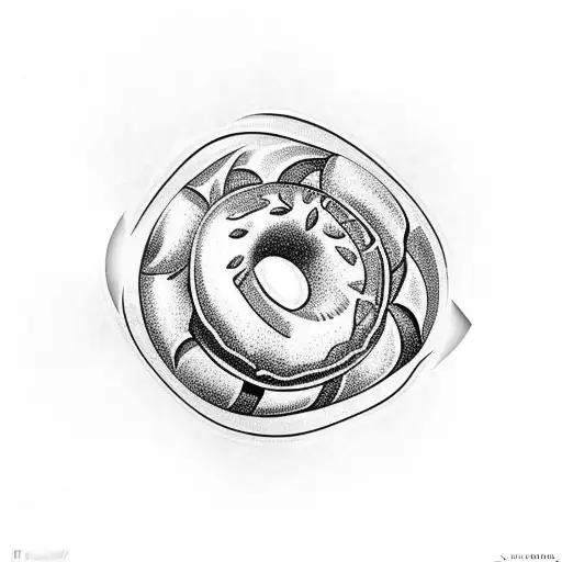 bagel inside bagel tattoo design idea
