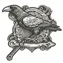 crow holding crowbar tattoo design idea