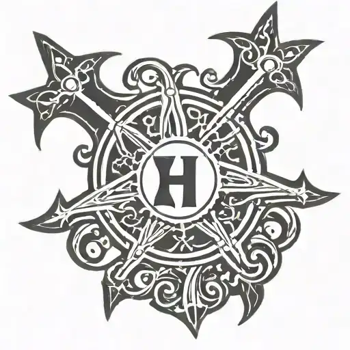 Chi Rho Symbol letter only  tattoo design idea