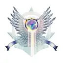 A guitar with wings and a halo tattoo design idea