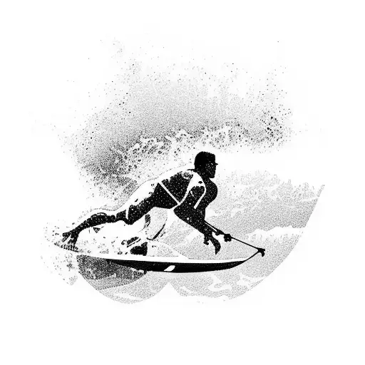 surfer beach it in hawaii tattoo design idea