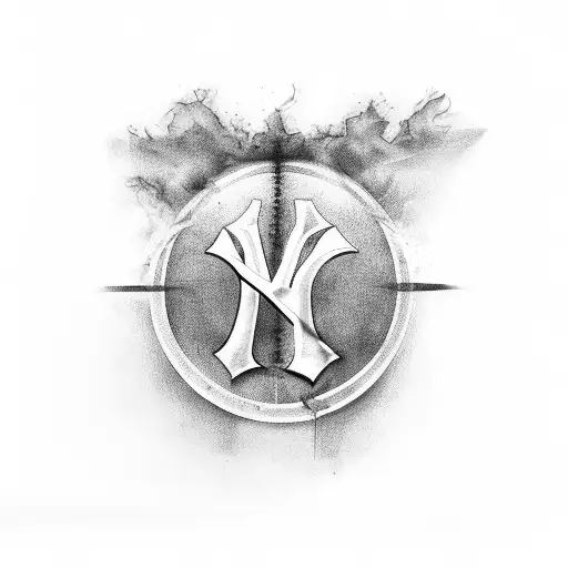 Black and Grey New York Yankees Tattoo Idea - BlackInk AI