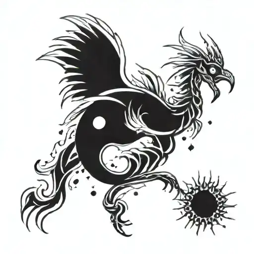 Scorpio constellation with phoenix rising from the ashes tattoo design idea