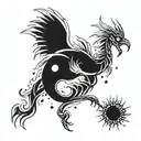 Scorpio constellation with phoenix rising from the ashes tattoo design idea