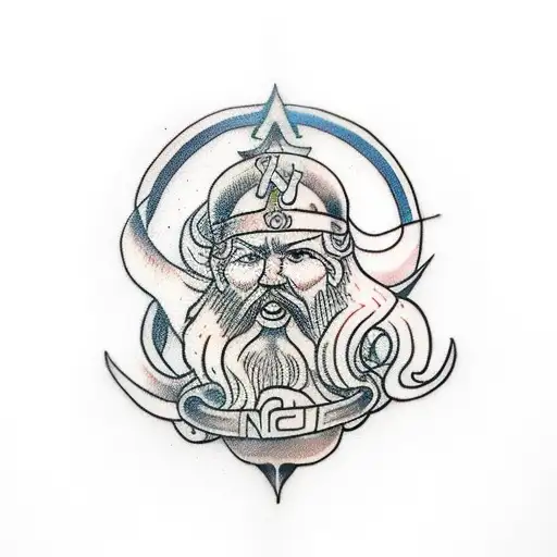 Norse God Mythology tattoo design idea