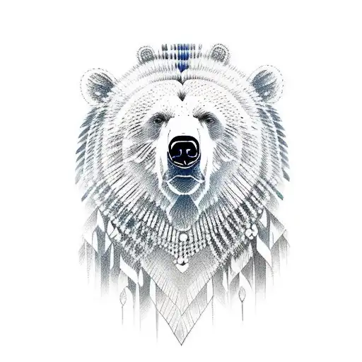 native American bear tattoo design idea