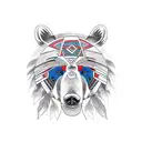 native American bear tattoo design idea