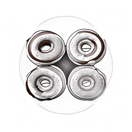 glas of milk and chocolate Donuts  tattoo design idea