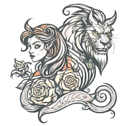 nikki beauty and beast tattoo design idea