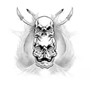 Skull and dagger  tattoo design idea