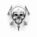Skull and dagger  tattoo design idea