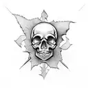 Skull and dagger  tattoo design idea