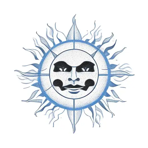 minimalist sun from Uruguay's flag but is faceless tattoo design idea
