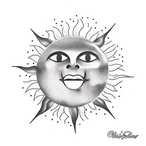 minimalist faceless sun from Uruguay's flag tattoo design idea