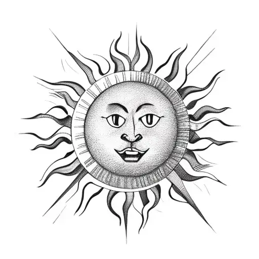 minimalist sun from Uruguay's flag tattoo design idea