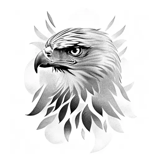 golden eagle with metal feathers  tattoo design idea