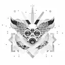 robot Mexican eagle  tattoo design idea