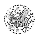 A dog silhouette formed by poker chips and surrounded by coffee beans tattoo design idea