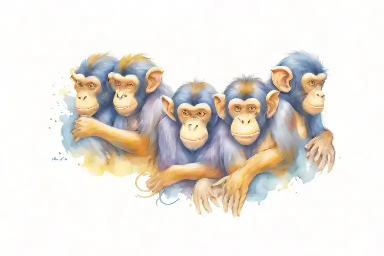 3 wise monkeys tattoo design idea