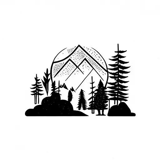 Ezra Ari sons family nature scene  tattoo design idea