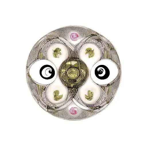 An elegant yin-yang design incorporating the Libra and Virgo symbols. tattoo design idea