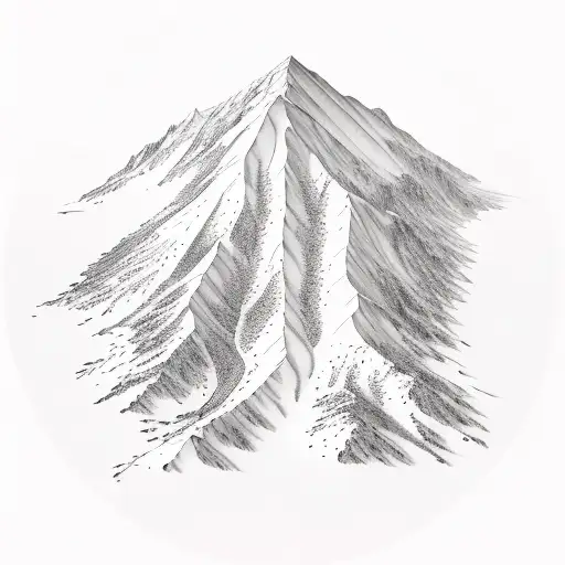 A topographic map of a favorite mountain range with a figure of 8 knot marking the client's favorite climbing spot tattoo design idea