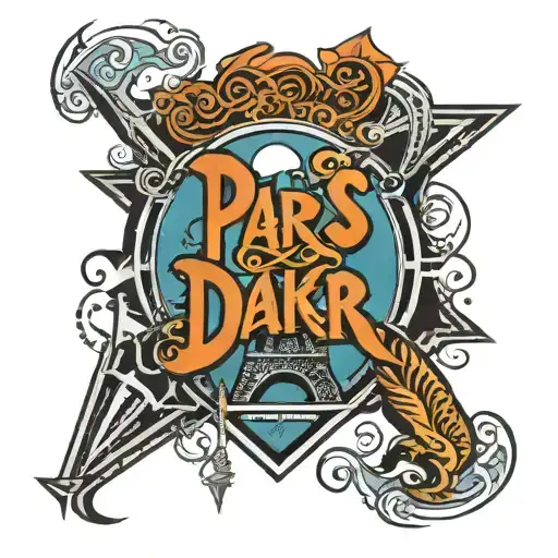 paris dakar logo integrated tattoo design idea