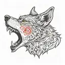 alpha male wolf howling tattoo design idea