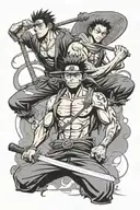 Luffy and Zoro one piece tattoo design idea