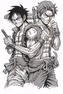 Luffy and Zoro one piece tattoo design idea