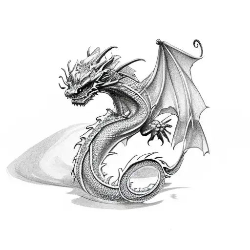 Tiny Dragon tattoo design idea