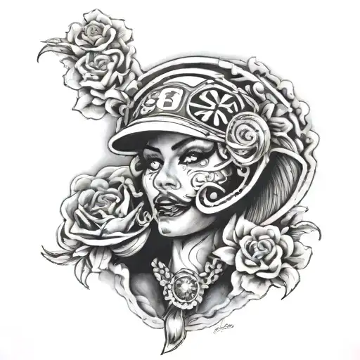sf 49ers chicana payasa tattoo design idea