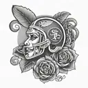 sf 49ers chicana payasa tattoo design idea