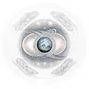 Star with planets tattoo design idea