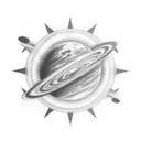 Star with planets tattoo design idea