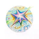 Star with planets tattoo design idea