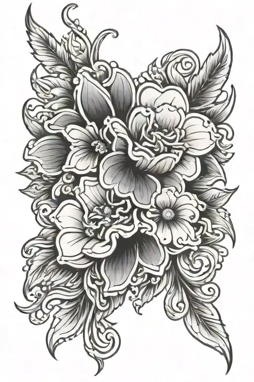 leather tooling flower design tattoo design idea