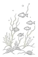 coral reef scene tattoo design idea