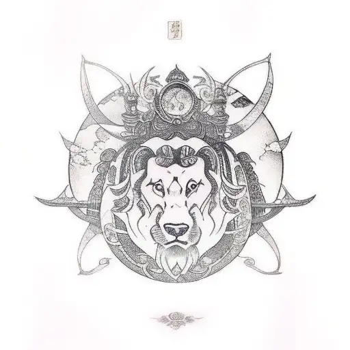 Libra and Leo comvined tattoo design idea