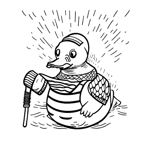badass rubber duck  tattoo design idea